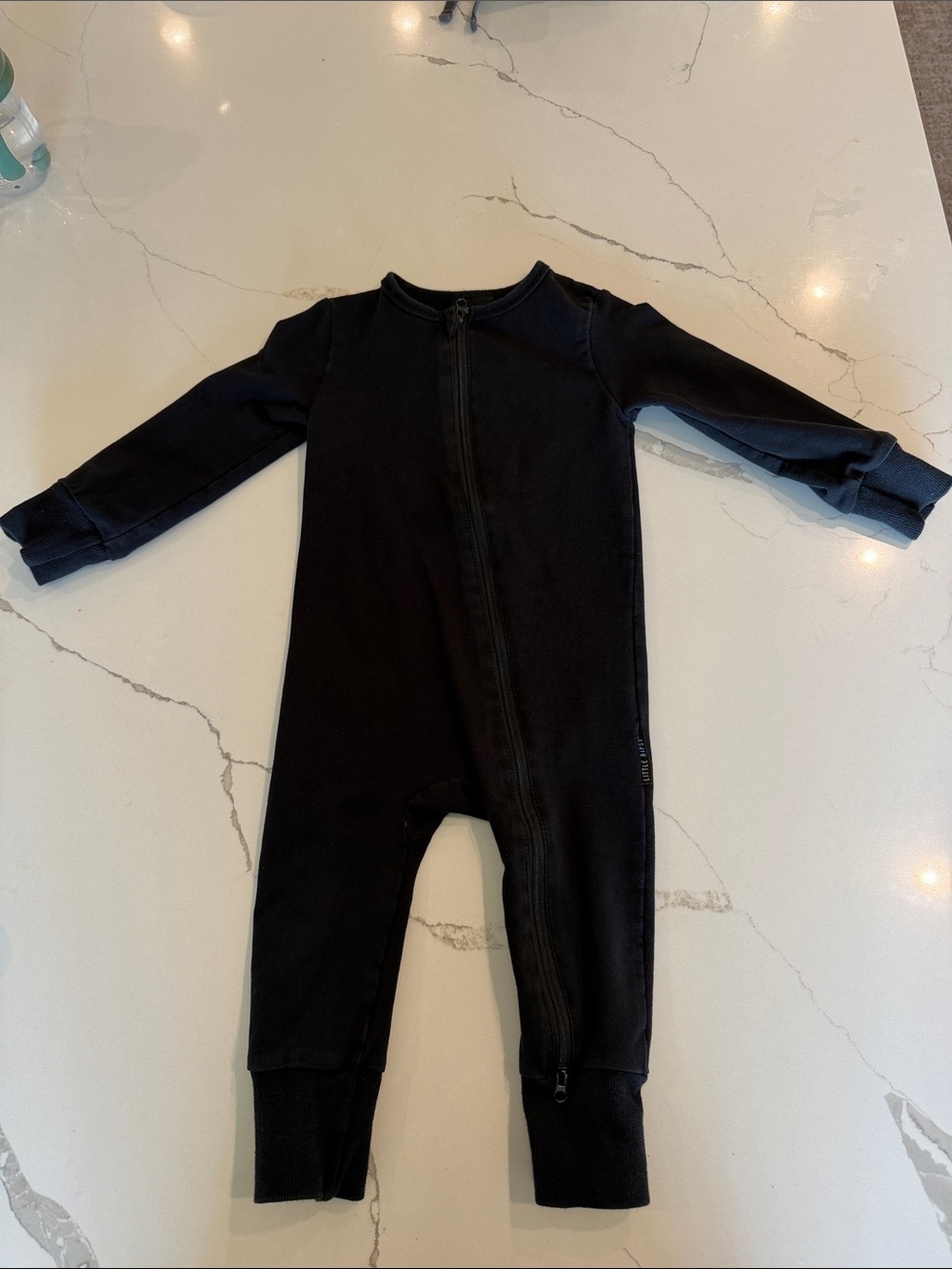 Little Bipsy Black Kids One-Piece Zip Romper